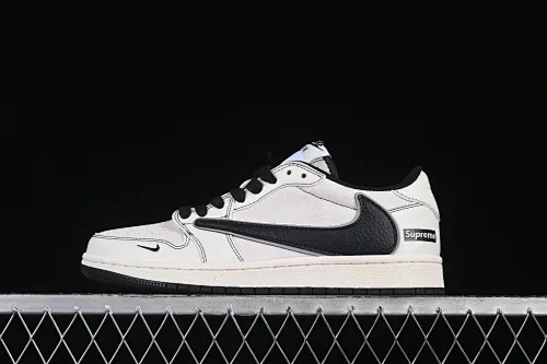 All categories Air Jordan Jordan series basketball shoes Air Jordan 1 Low High-end customized low-top sneakers Travis Scott x Fragment Design x Air Jordan 1 Low OG SP AJ1 Joe 1 Supreme joint beige black line low-top cultural casual sneakers XZ2268-080